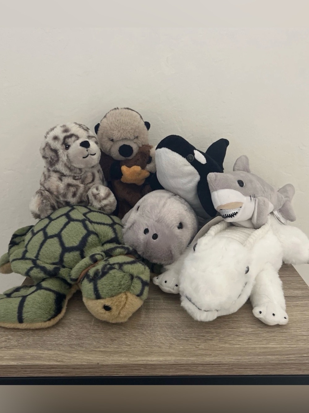 Lot of 8 Sea Ocean Life Animals Plush Alligator Turtle Manatee Shark Orca Seal